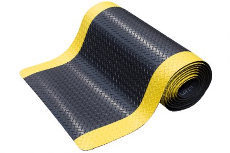 Mat Diamond Plate Anti Fatigue Black / Yellow