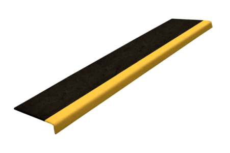Fibreglass Heavy Duty Grit Stair Nosing Black/Yellow