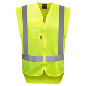 Bison Vest Lightweight Polyester Hi-Vis Day/Night Yellow