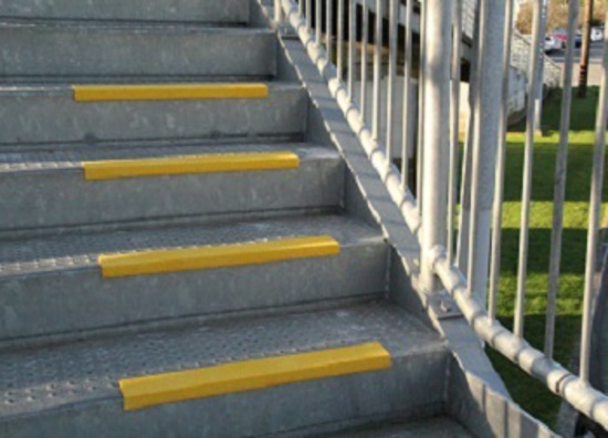 Fibreglass Safety Stair Nosing Yellow