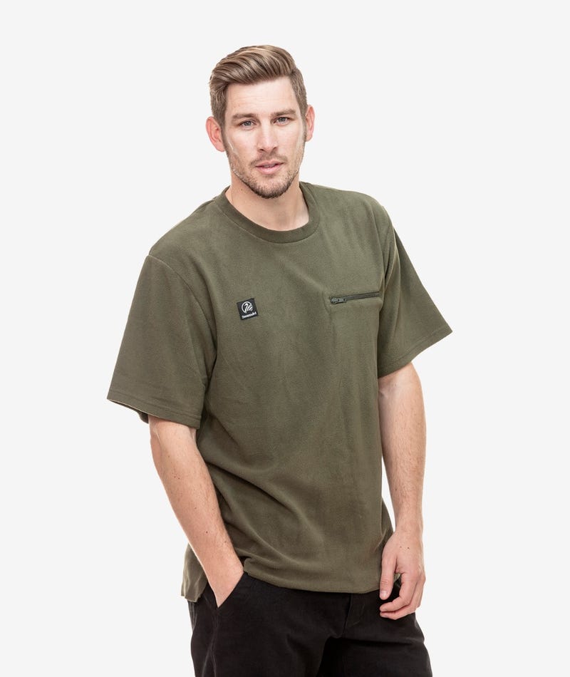 Swanndri Catlins Fleece Tee Men's in Olive - Safety1st