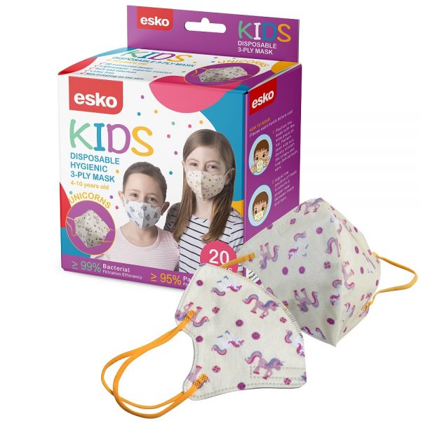 Esko Kids Disposable Masks 3ply Suitable Ages 4-10 Box(20) - Image 2