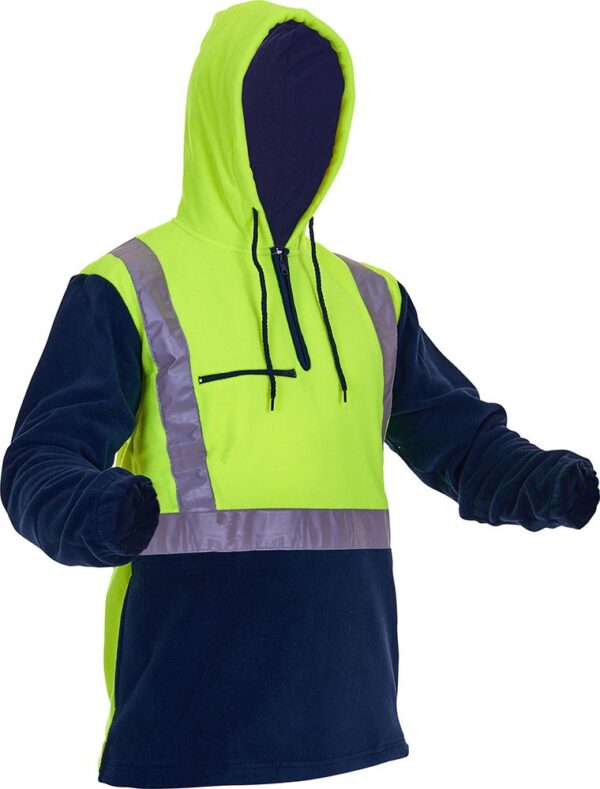 Polar Fleece Hoodie, Premium 1/2 Zip - 380gsm Caution Brand - Image 2