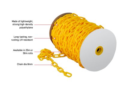 Plastic Chain – Yellow 8mmx25M