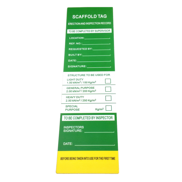 IN2SAFE Ladder Tag Insert (Pkt 10) - 52x183mm