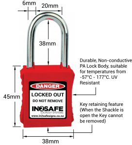 IN2SAFE Lockout Padlock – Standard – Keyed Different