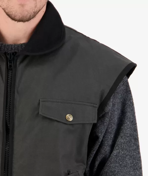 Swanndri Men's Levels Oilskin Vest with Cotton Lining - Image 4