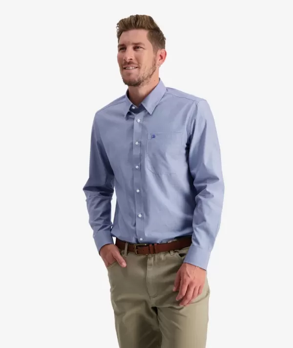 Swanndri Barrington L/S Cotton Blue Men's Houndstooth Shirt - Image 2