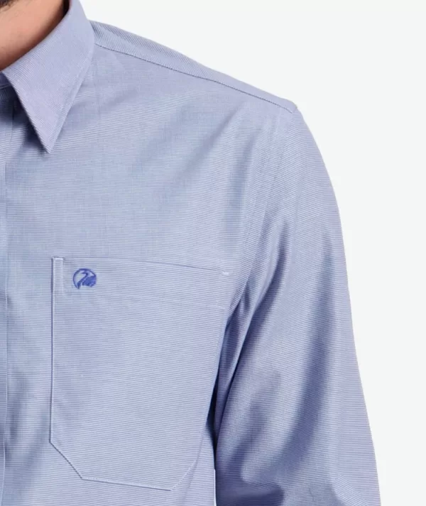 Swanndri Barrington L/S Cotton Blue Men's Houndstooth Shirt - Image 5