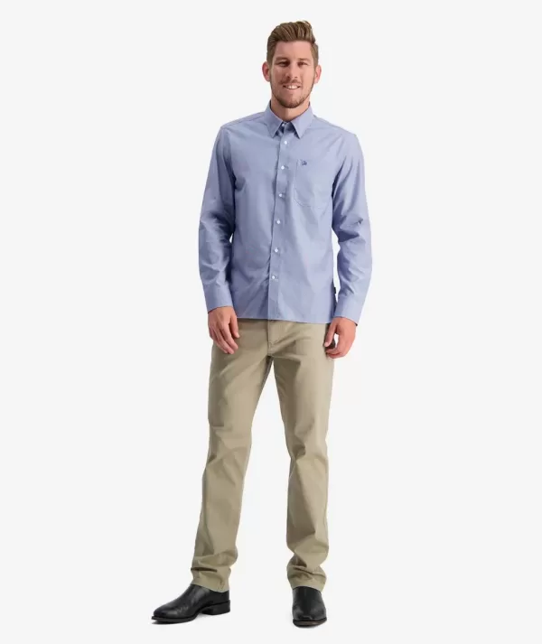 Swanndri Barrington L/S Cotton Blue Men's Houndstooth Shirt - Image 6