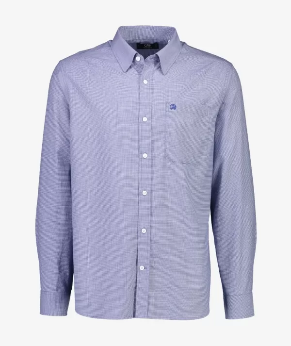 Swanndri Barrington L/S Cotton Blue Men's Houndstooth Shirt - Image 7