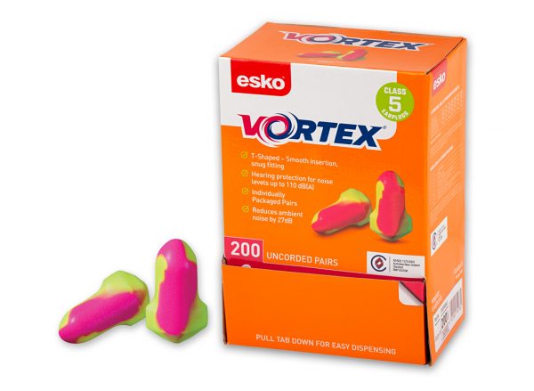 Esko Vortex Earplugs T-Shaped Uncorded 200pr - Image 3