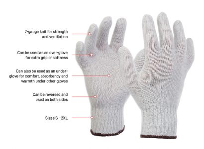 Esko Knitted Polycotton White Glove