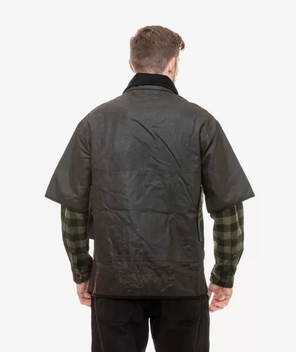 Swanndri 3/4 Sleeve Brown Oilskin Men's Jacket - Image 2