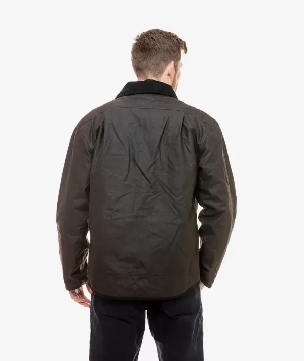 Swanndri Waimak Oilskin Men's Jacket Brown with Wool Lining - Image 4