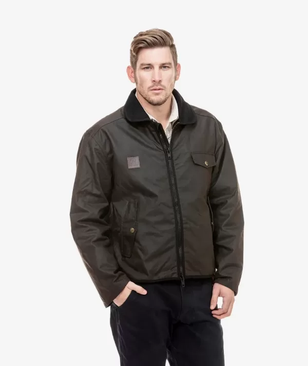 Swanndri Waimak Oilskin Men's Jacket Brown with Wool Lining - Image 2