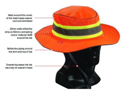 Esko Hi-Vis Safari Style Hat Full Brim HBHO
