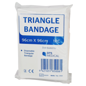 Triangle Bandage Disposable 2 Safety Pins 96 x 96 x 136cm