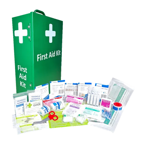 1-25 Person First Aid Kit Work Place - Metal Case Portrait