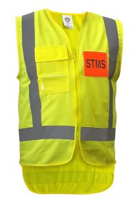Caution STMS Vest Short Sleeve Safety Fluro Yellow