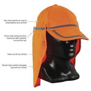 Esko Hi-Vis Baseball Cap With Sun Shield HCSO