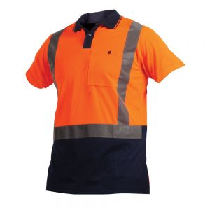 BISON POLO DAY/NIGHT POLYESTER  Yellow/Navy or Orange/Navy
