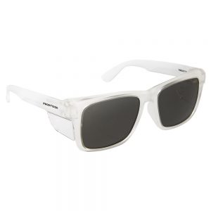 Pro Frontside Safety Glasses Smoke Lens With Clear Frame