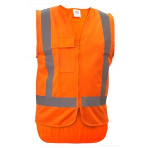 Caution TTMC-W17 Orange Basic Safety Hi Vis Vest