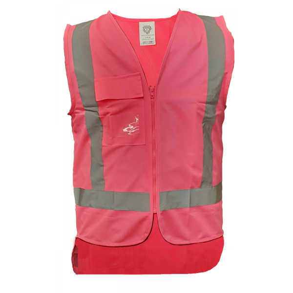 Caution Hi Vis Taped Pink Basic Safety Vest