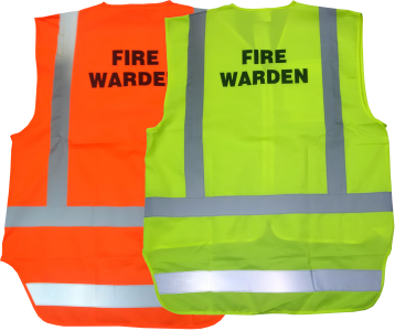 Caution Fire Warden Safety Vest – Fluro Yellow or Fluro Orange