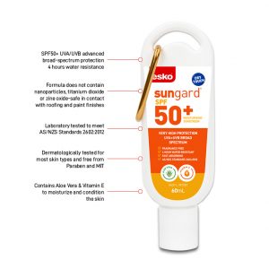 Esko Sunguard SPF50 60ml Sunscreen c/- Belt Carabiner