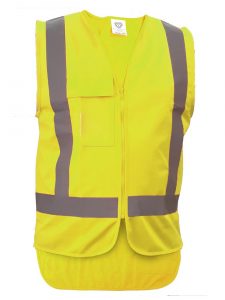 Caution Day/Night Fluro Yellow Safety Vest