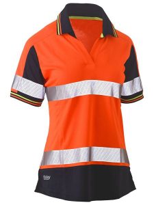 Bisley Womans Taped Two Tone Hi Vis V-Neck Polo –  BKL1225T
