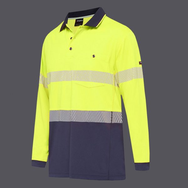 KingGee Workcool Hyperfreeze Long Sleeve Hi-Vis Reflective Polo