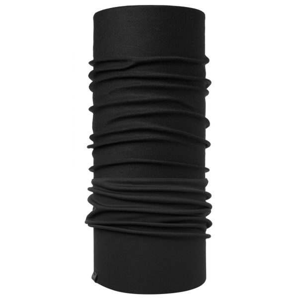 Windproof Buff Solid Black - Multifunctional Neck Tube