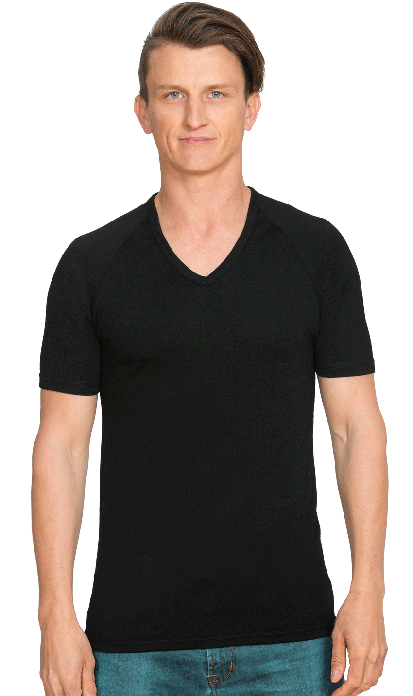 Brass Monkey Thermal Merino Short Sleeve V Neck - Safety1st