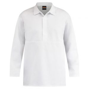 Jerkin White Long Sleeve Polycotton – Domed Front