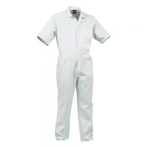 Bison Lightweight White Overalls Short Sleeve Food Industry