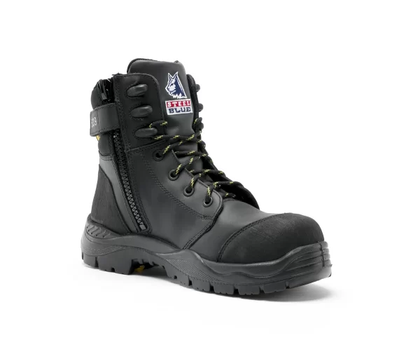 Steel Blue Torquay Boots EH Zip Sided Black 827539 - Image 4