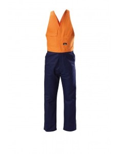 Hard Yakka Overall Foundations – Action Back Orange/Navy