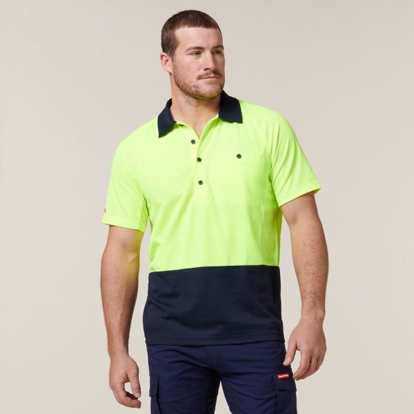 Hard Yakka Koolgear Hi-Vis Polo 2-Tone Vented Short Sleeve - Image 3