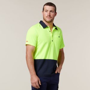 Hard Yakka Koolgear Hi-Vis Polo 2-Tone Vented Short Sleeve