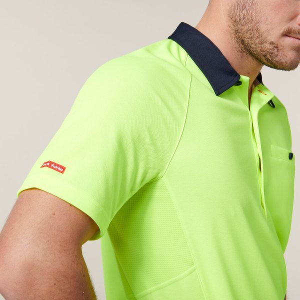 Hard Yakka Koolgear Hi-Vis Polo 2-Tone Vented Short Sleeve - Image 2