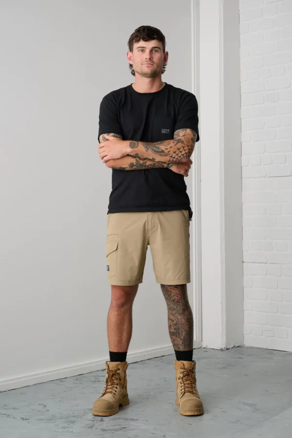 XDMG Men's Lightweight Work Shorts - Black, Navy, Stone - Image 4