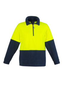 Syzmik Polar Fleece Hi Vis 1/2 Zip Yellow/Nvy 390gsm – Clearance