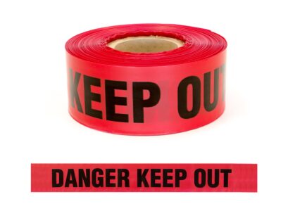 Danger Tape Keep Out Barrier Tape – Black on Red 75mmx250M