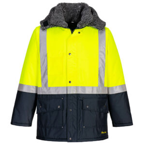 Huski Freezer Jacket Hi Vis Yellow Navy – S – 5XL