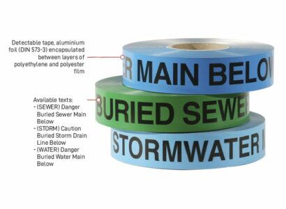 Tape Storm Drain Below – Detectable Foil Trench 50mmx304m