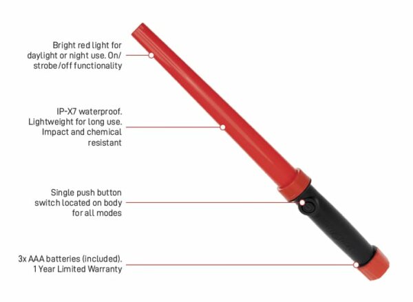 Traffic Signalling Baton LED Red Traffic Signalling