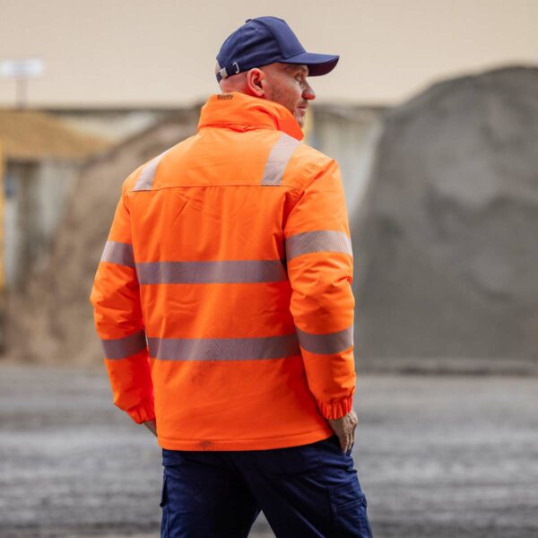 Bisley Heated Jacket Hi Vis Orange Or Yellow With Hood - Image 3